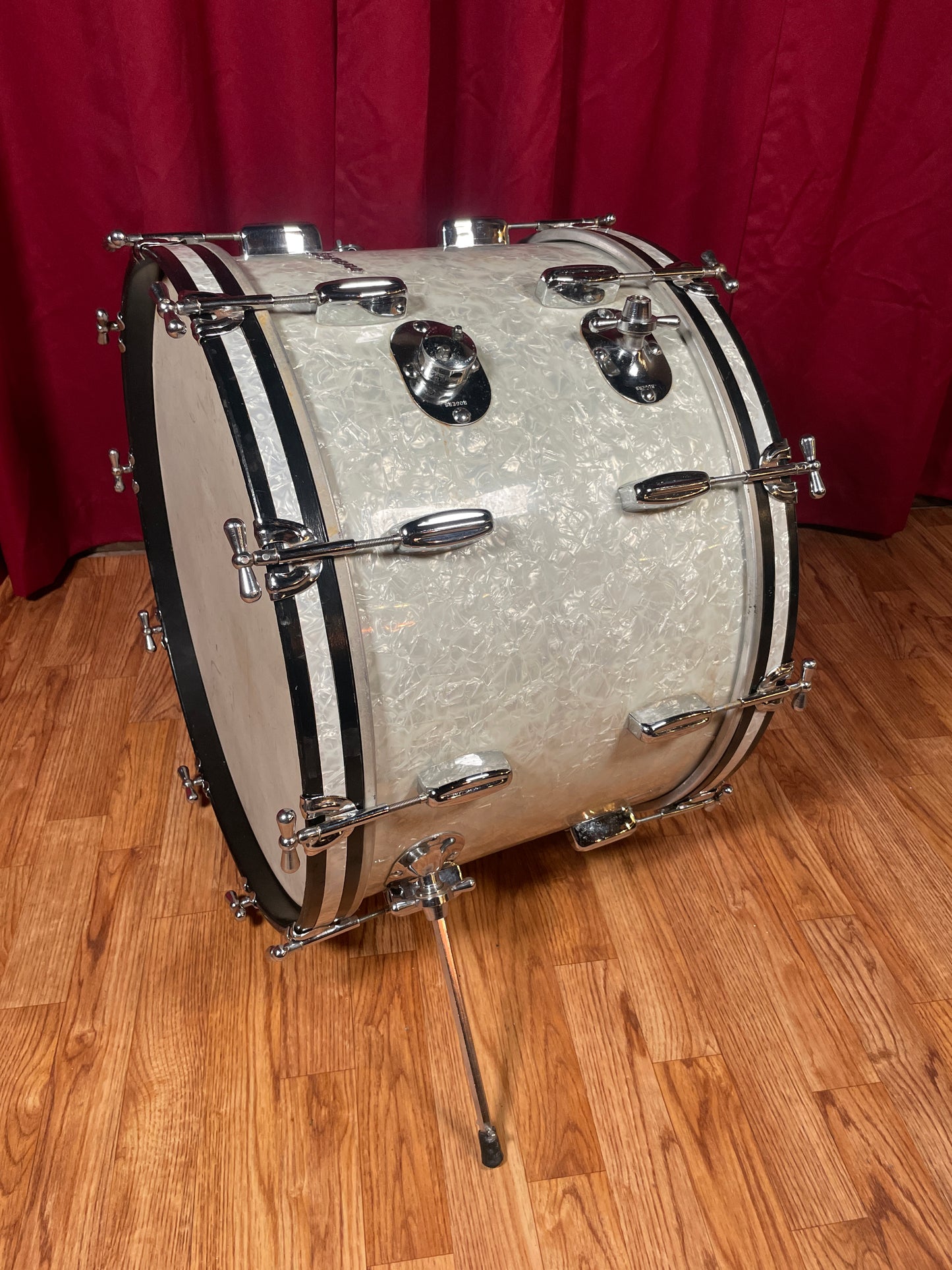 1960s Rogers Holiday 14x22 Bass Drum Single White Marine Pearl Cleveland