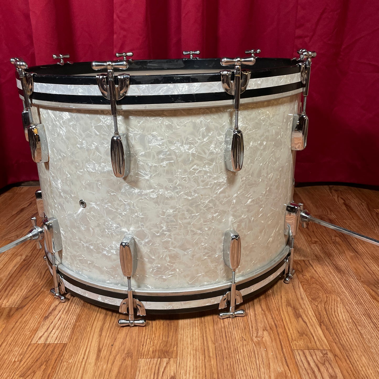 1960s Rogers Holiday 14x22 Bass Drum Single White Marine Pearl Cleveland