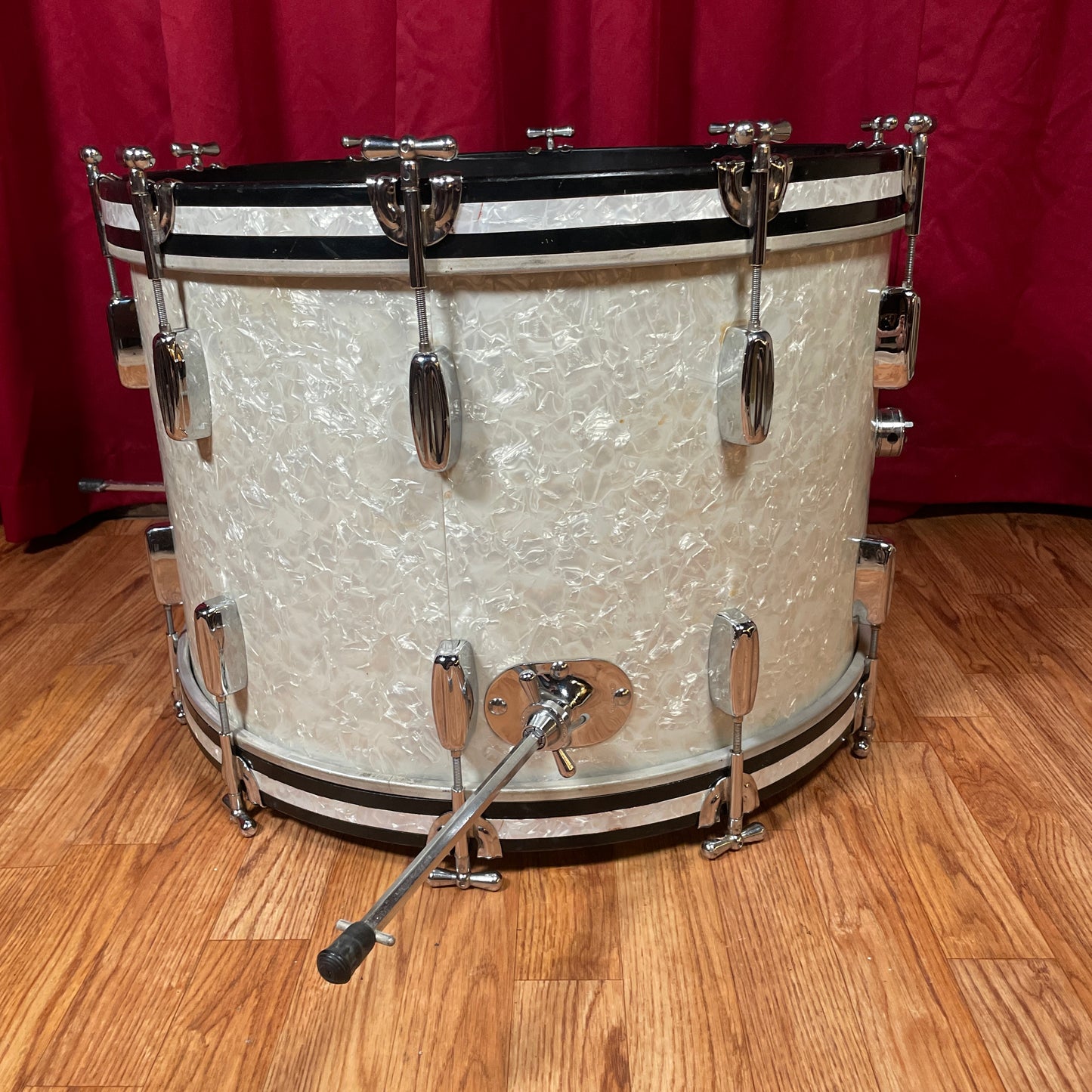 1960s Rogers Holiday 14x22 Bass Drum Single White Marine Pearl Cleveland