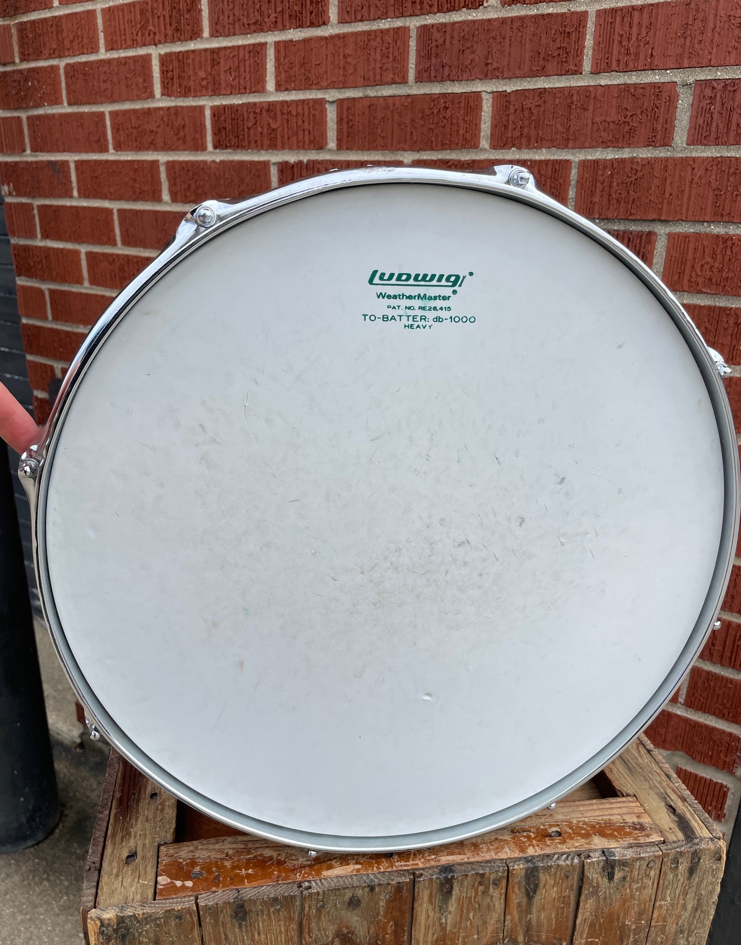 1970s Ludwig Stainless Steel 10x16 Timp-Tom Concert Tom Marching Drum