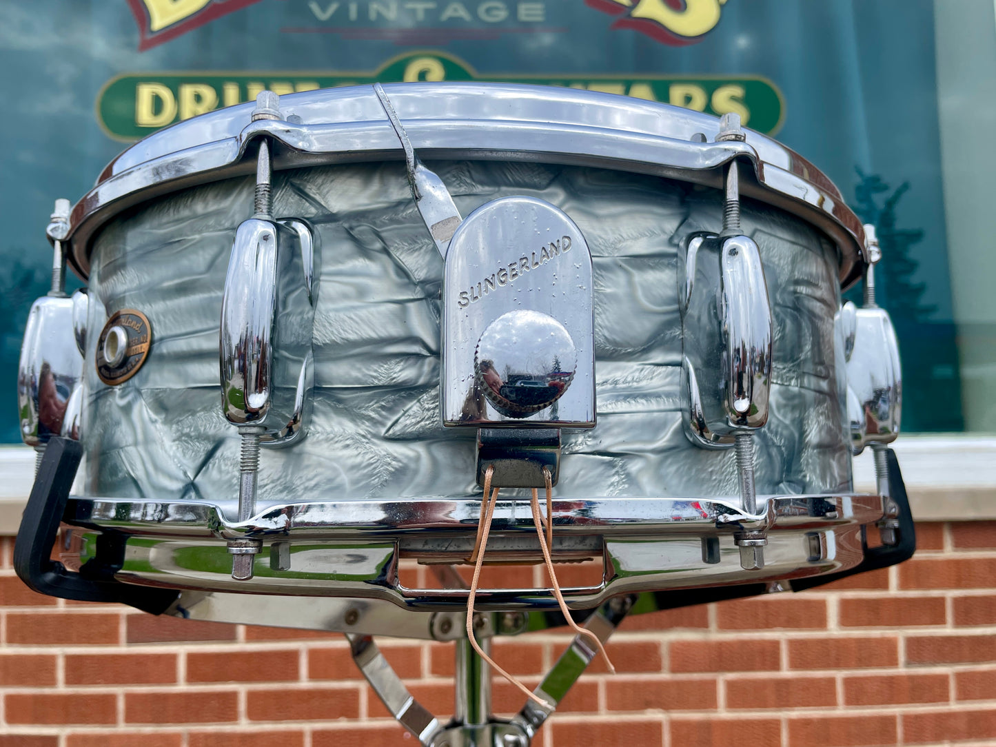 1966 Slingerland 5.5x14 Artist Model Snare Drum Sky Blue Pearl 8 Lug
