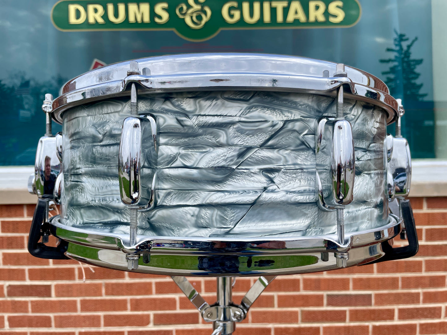 1966 Slingerland 5.5x14 Artist Model Snare Drum Sky Blue Pearl 8 Lug