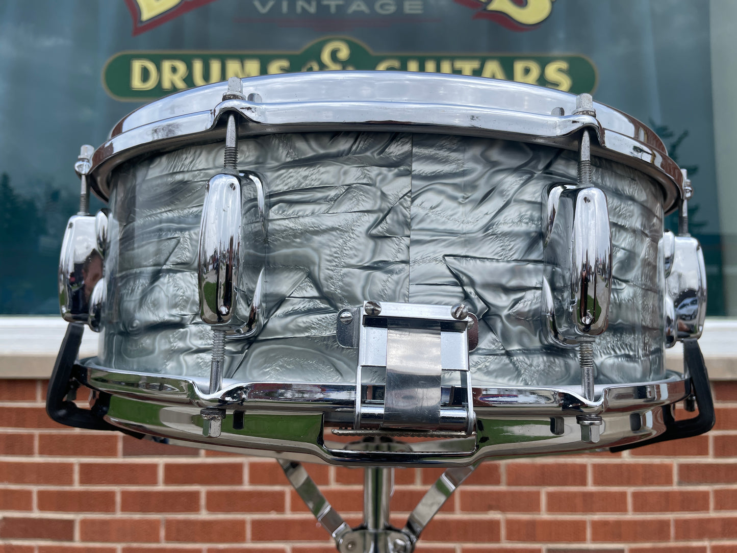 1966 Slingerland 5.5x14 Artist Model Snare Drum Sky Blue Pearl 8 Lug