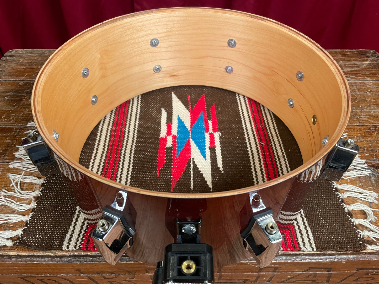 Fibes 5.5x13 Jasper Maple Snare Drum Dark Cherry Austin Era