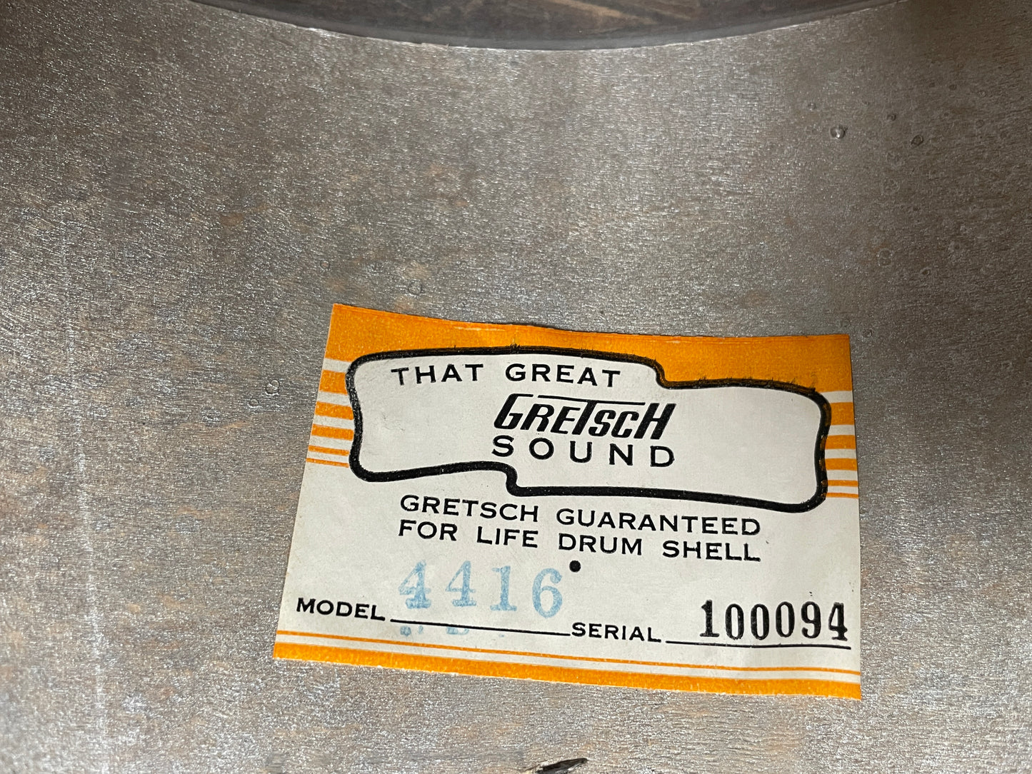 1960s Gretsch 9x13 Tom Single Drum Round Badge 6-Ply Black Diamond Pearl