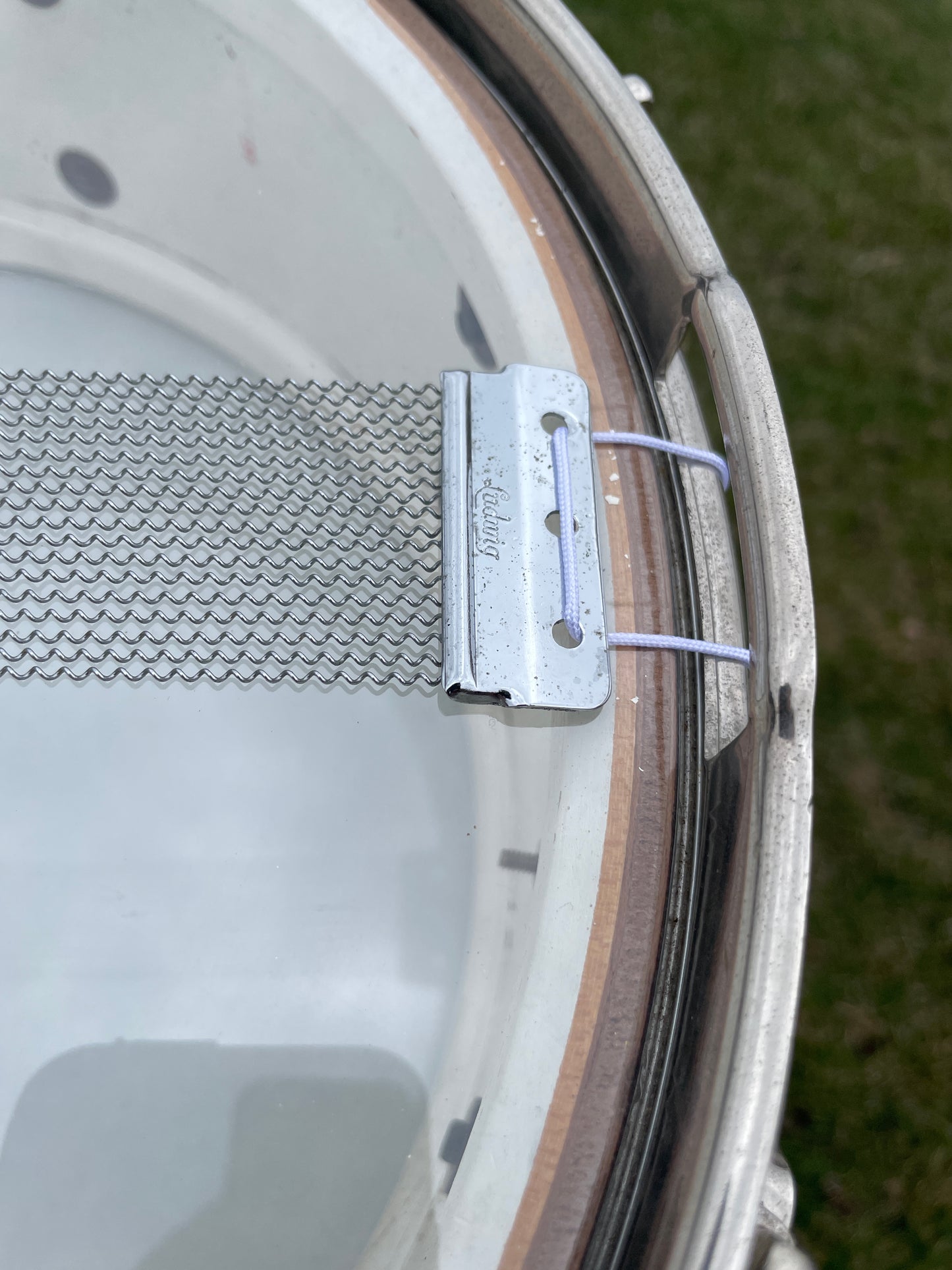 1963 Ludwig Jazz Festival 5x14 No. 908P Snare Drum Sky Blue Pearl Pre-Serial COB