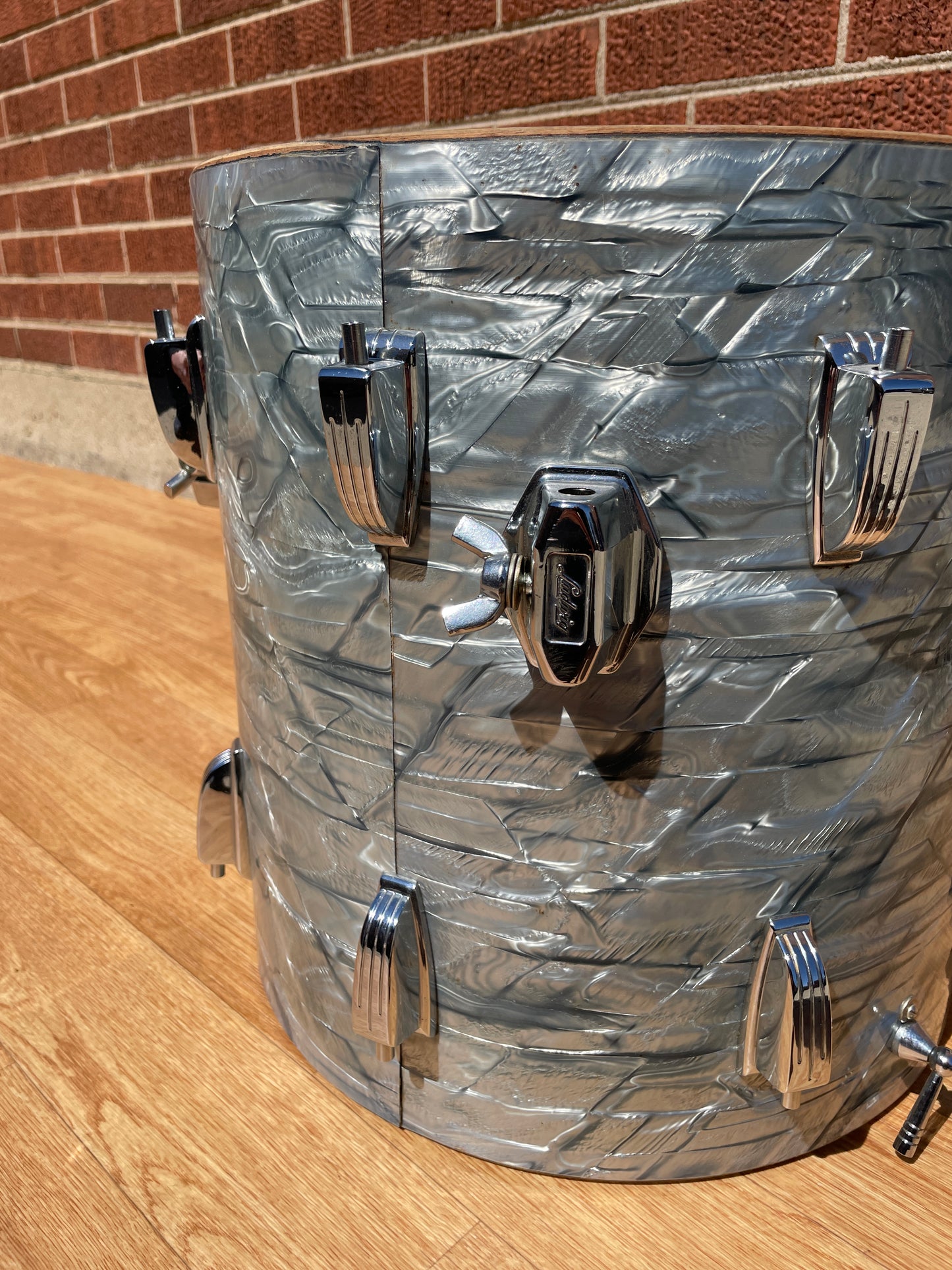 1966 Ludwig 14x14 Tom Drum Sky Blue Pearl