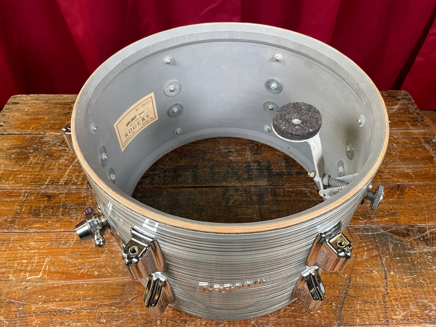 1960s Rogers Holiday 8x12 Tom Drum Steel Gray Ripple Pearl Cleveland