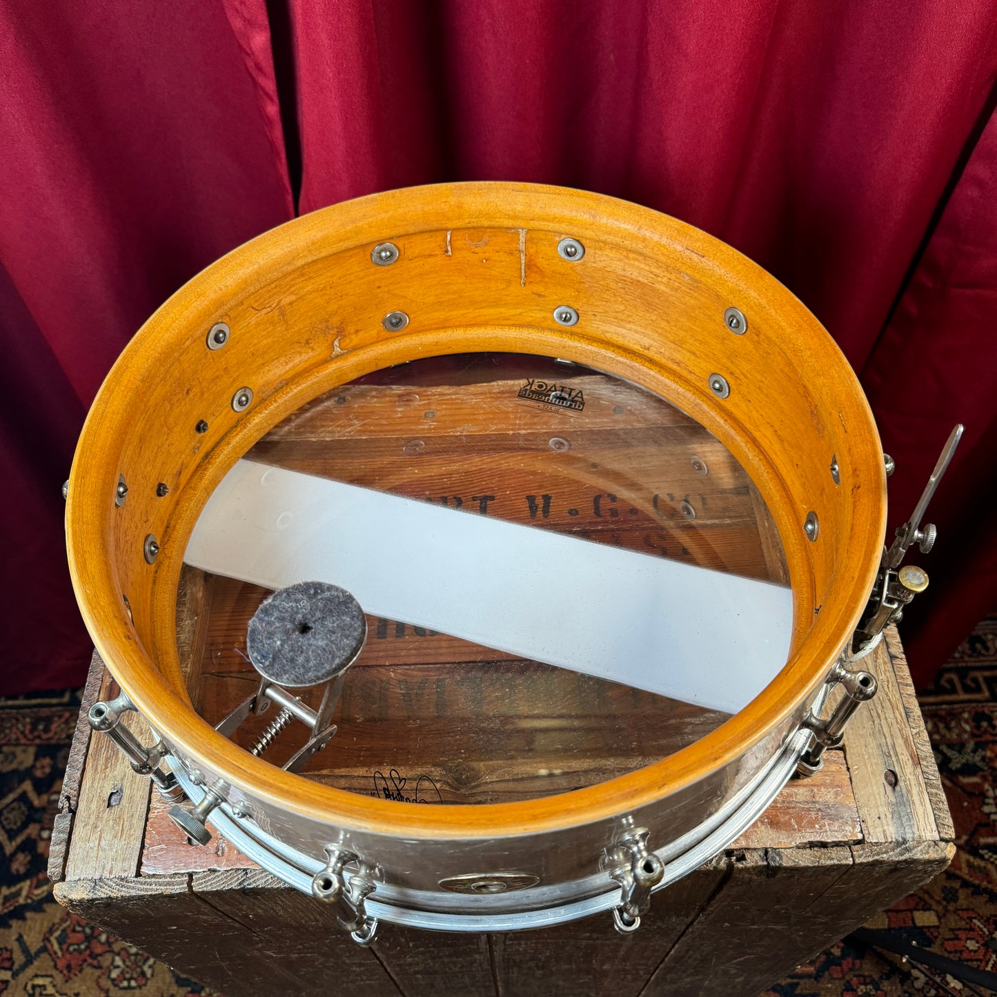 1920s Ludwig & Ludwig Professional 5x14 Solid Shell Snare Drum Lavender Pearl