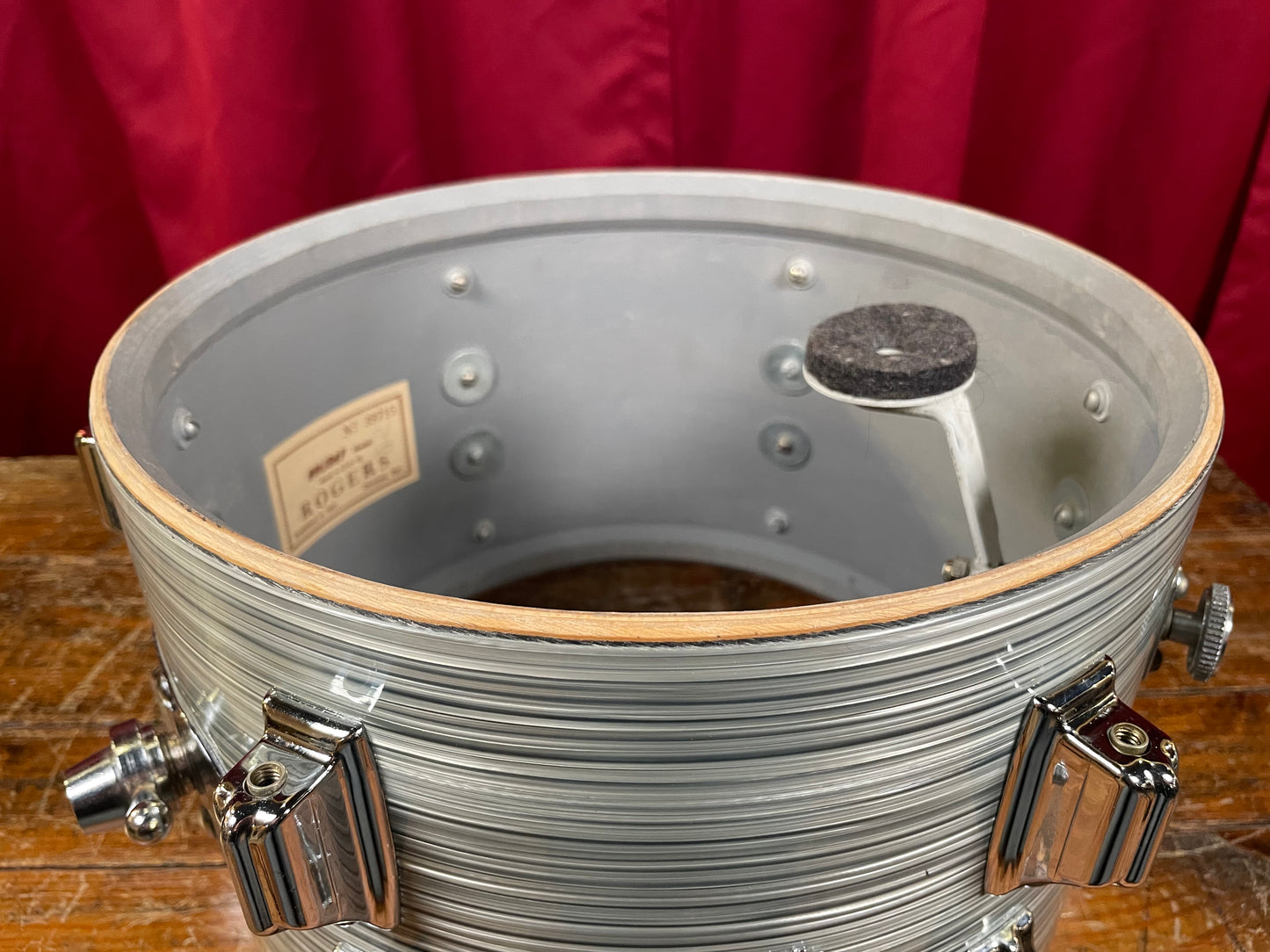 1960s Rogers Holiday 8x12 Tom Drum Steel Gray Ripple Pearl Cleveland