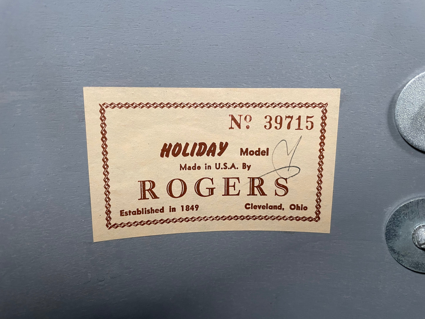 1960s Rogers Holiday 8x12 Tom Drum Steel Gray Ripple Pearl Cleveland