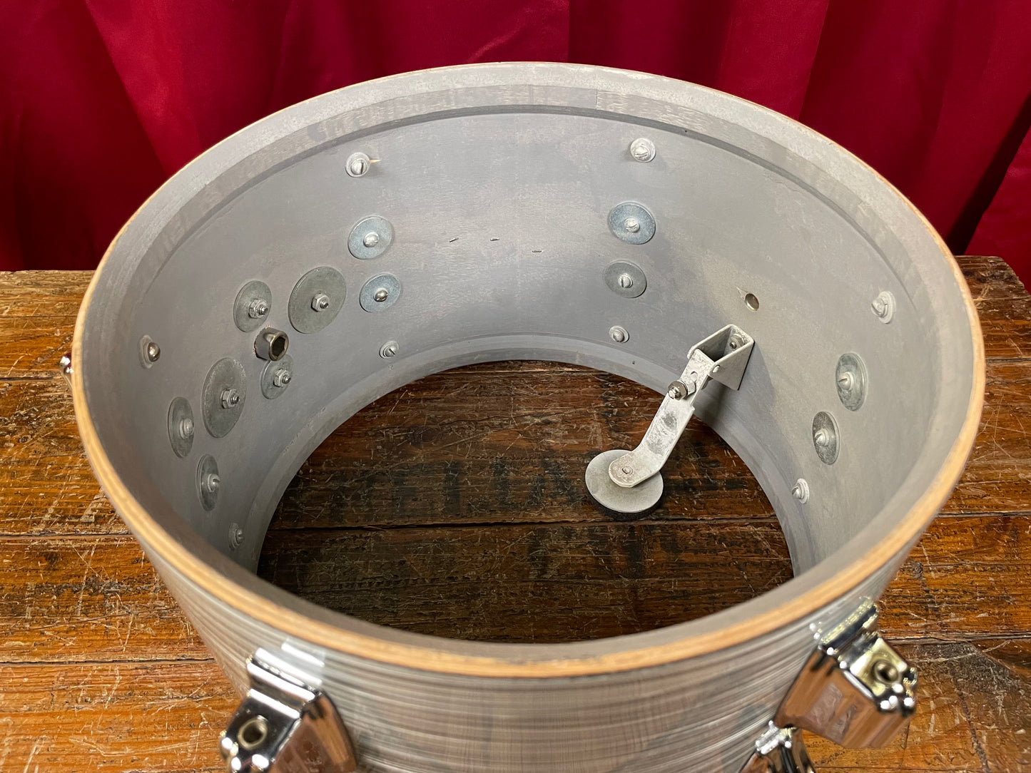 1960s Rogers Holiday 8x12 Tom Drum Steel Gray Ripple Pearl Cleveland