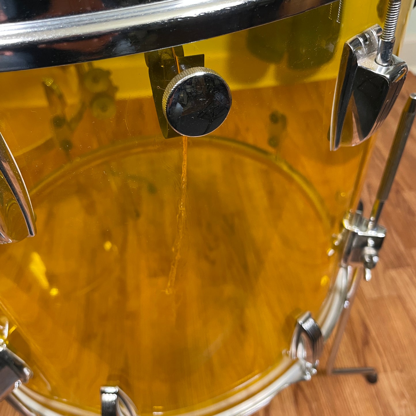1970s Ludwig Yellow Vistalite Drum Set 24/13/14/16/18 w/ 5x14 Snare Drum