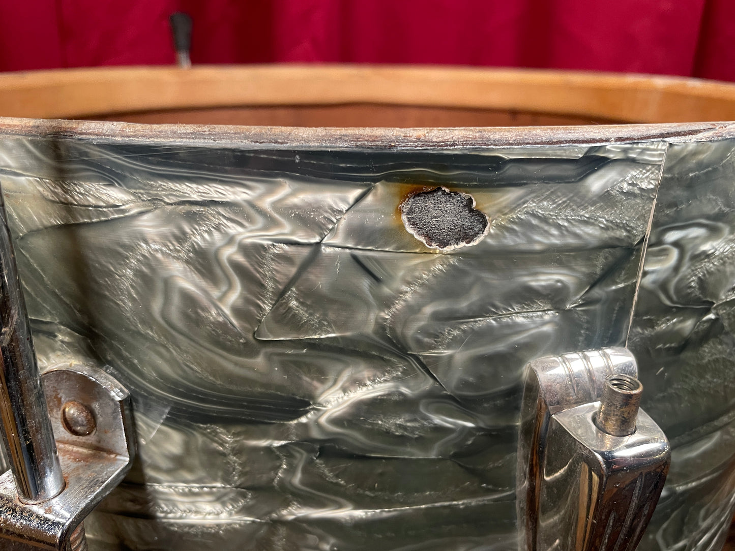 1960 Ludwig Super Classic 16x16 Trans Badge Floor Tom Sky Blue Pearl