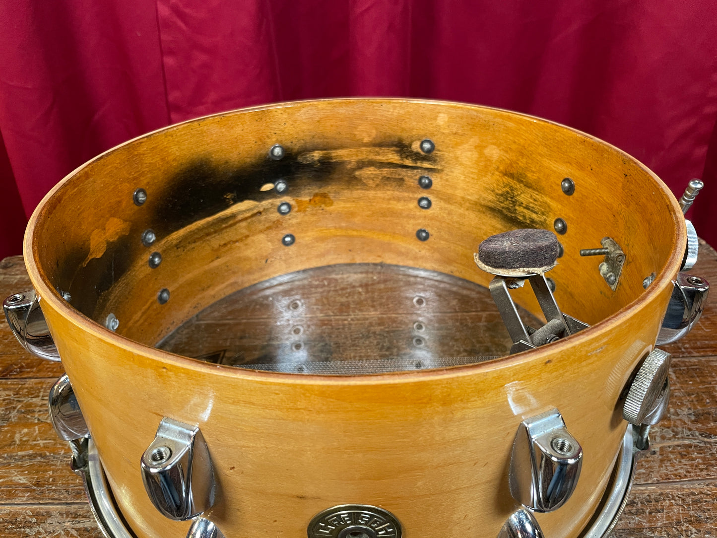 1950s Gretsch Broadkaster Standard 6.5x14 Snare Drum Natural Maple