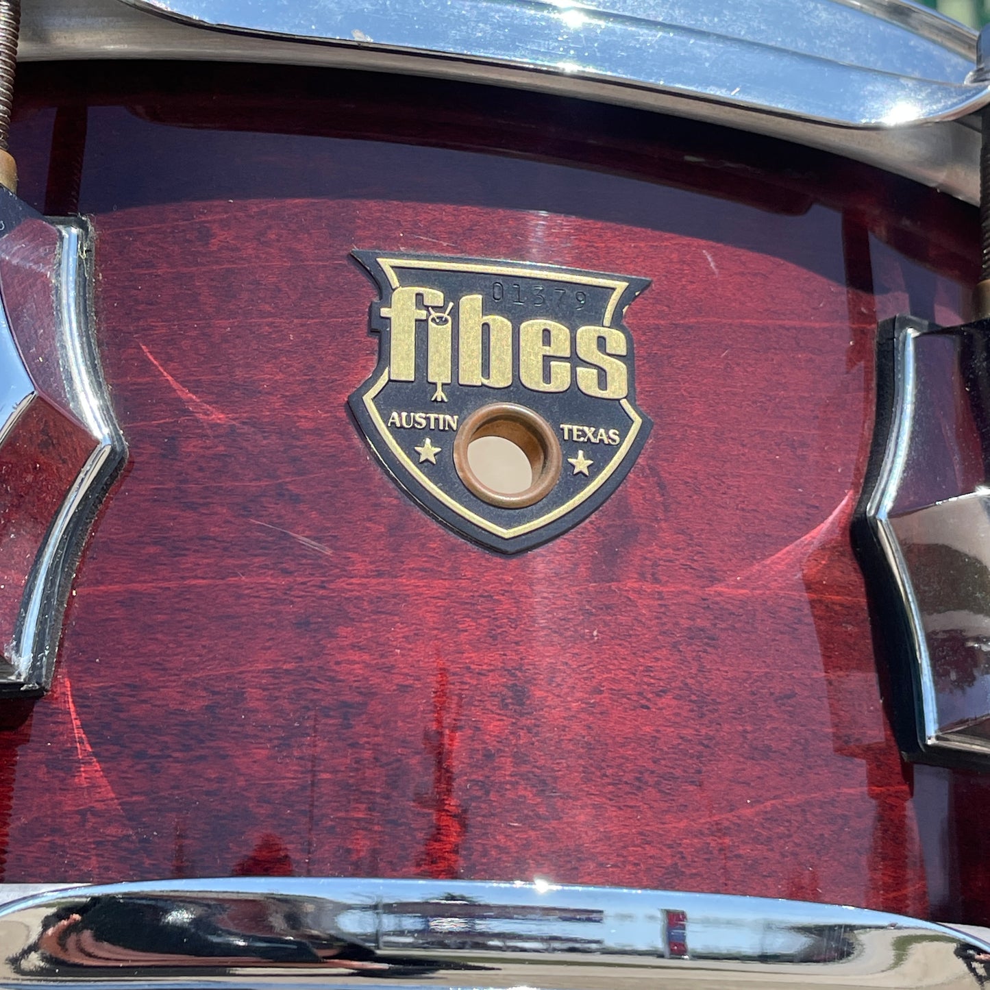 Fibes 5.5x13 Jasper Maple Snare Drum Dark Cherry Austin Era