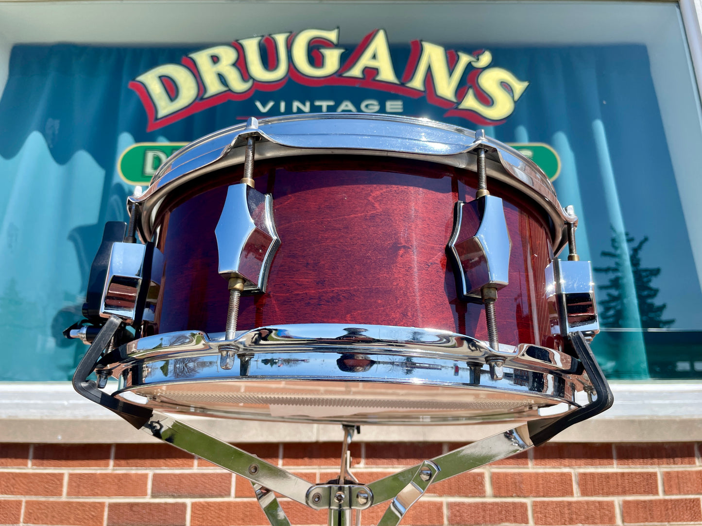 Fibes 5.5x13 Jasper Maple Snare Drum Dark Cherry Austin Era