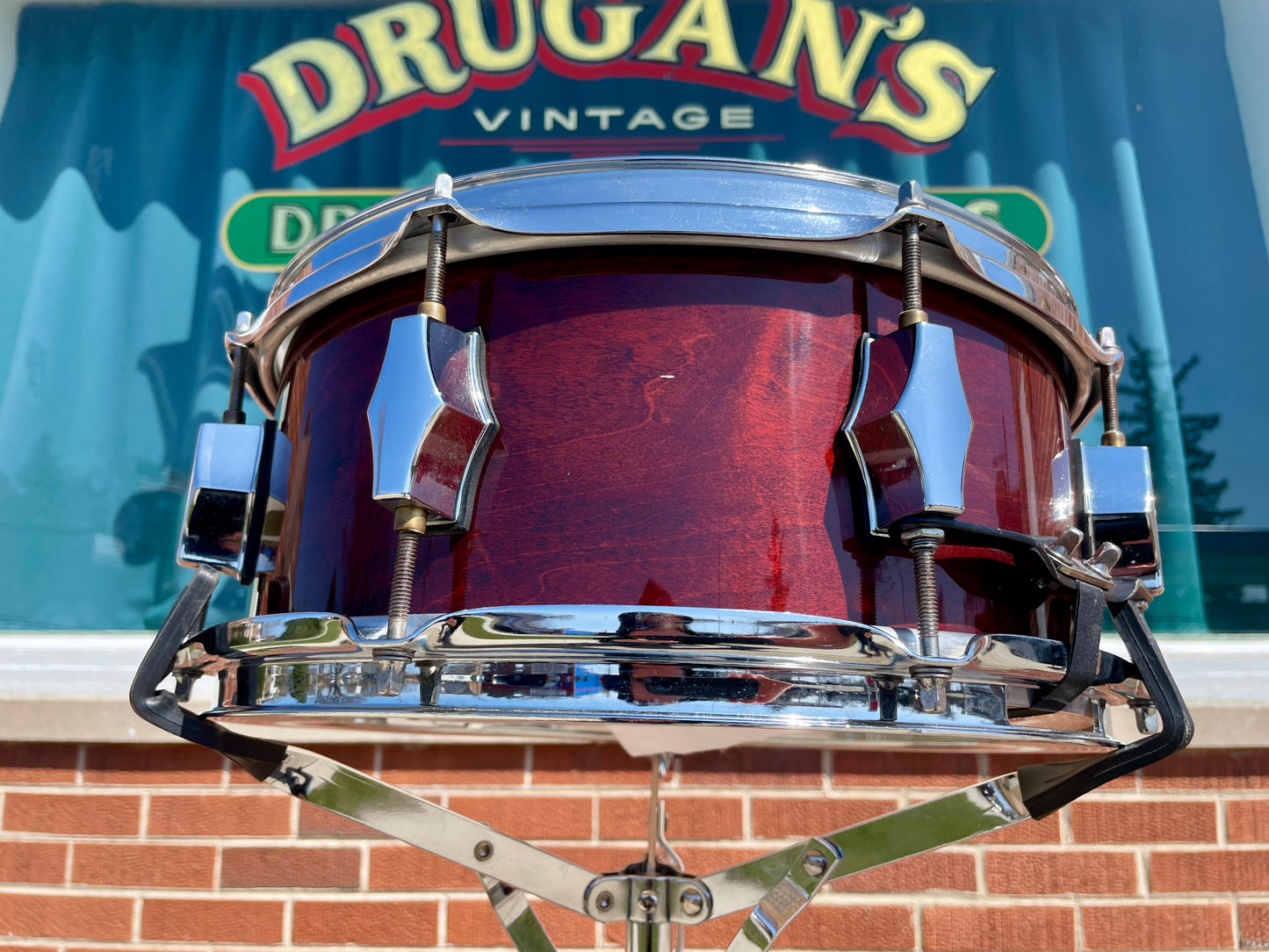 Fibes 5.5x13 Jasper Maple Snare Drum Dark Cherry Austin Era