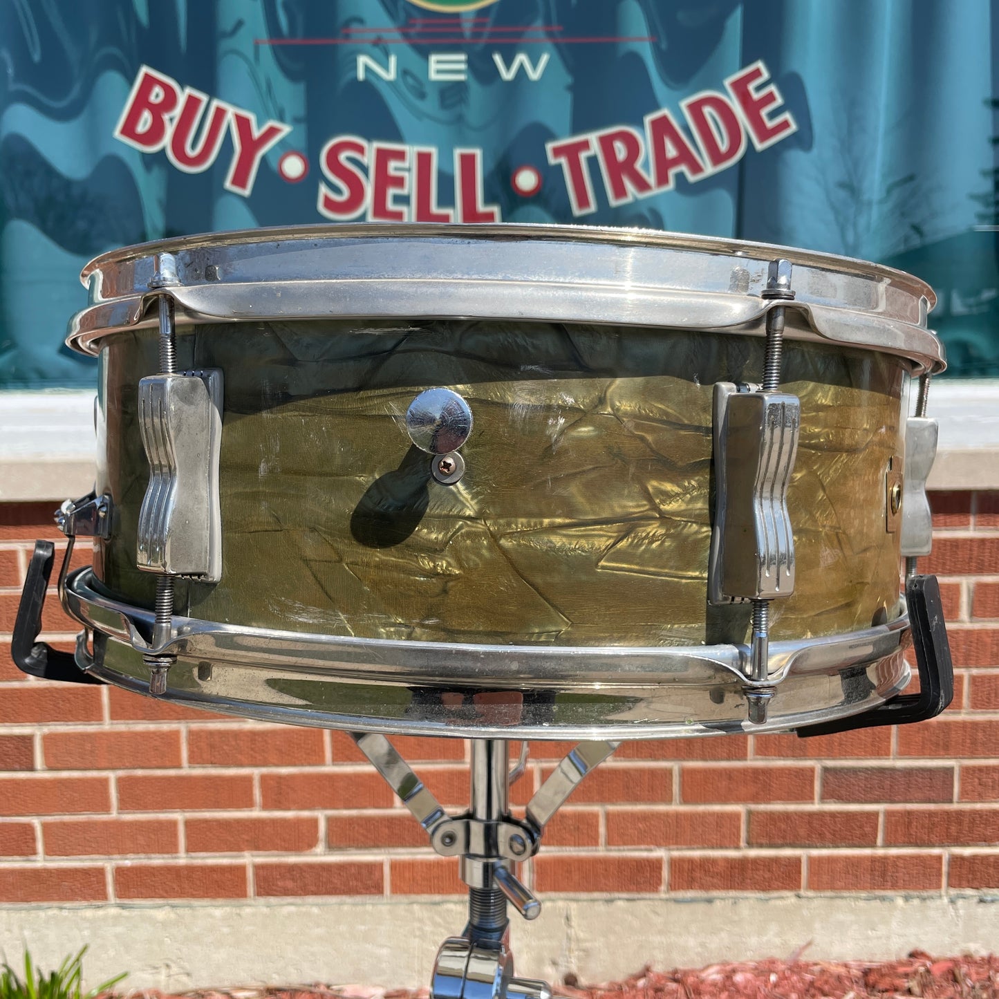 Early 1960s Ludwig 5x14 Pioneer No. 491 Snare Drum Sky Blue Pearl Pre-Serial NOB