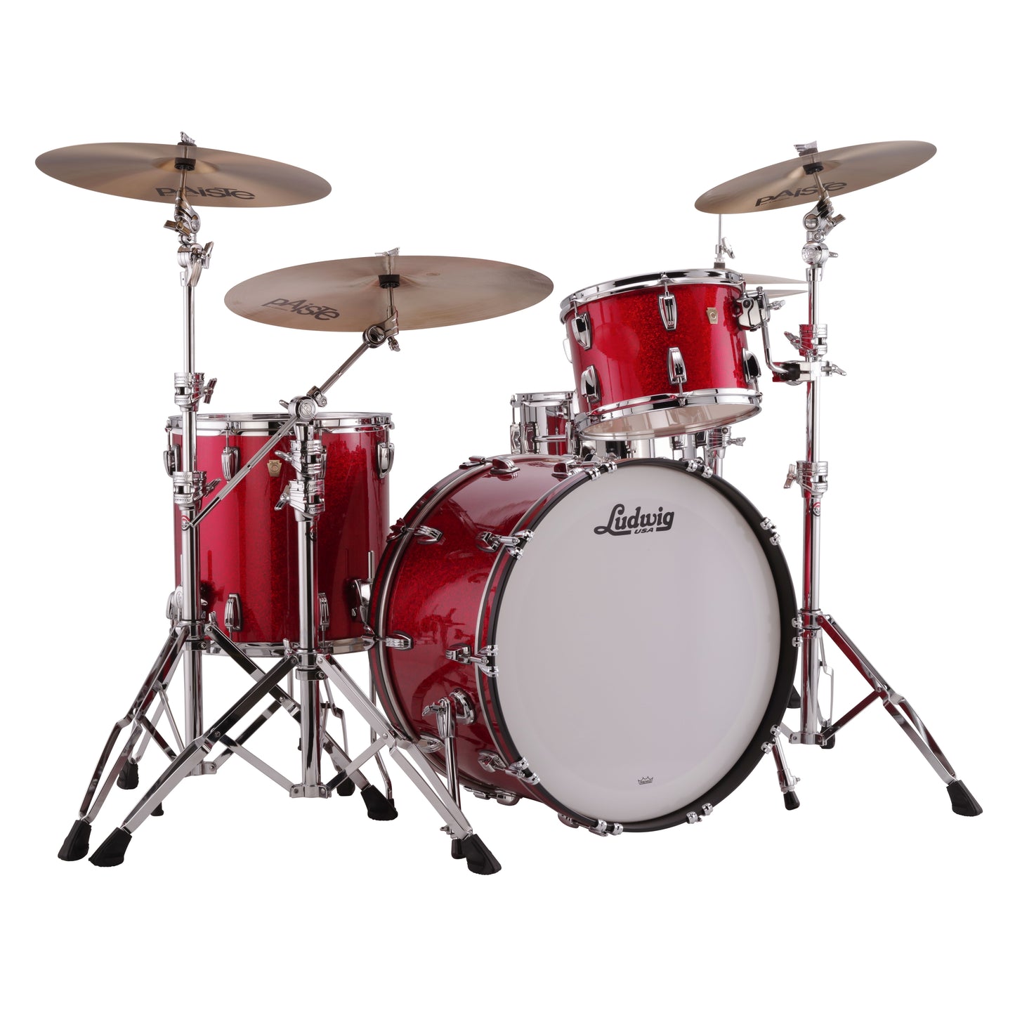 Ludwig Classic Maple 3-Piece Fab Drum Set Red Sparkle 22/13/16