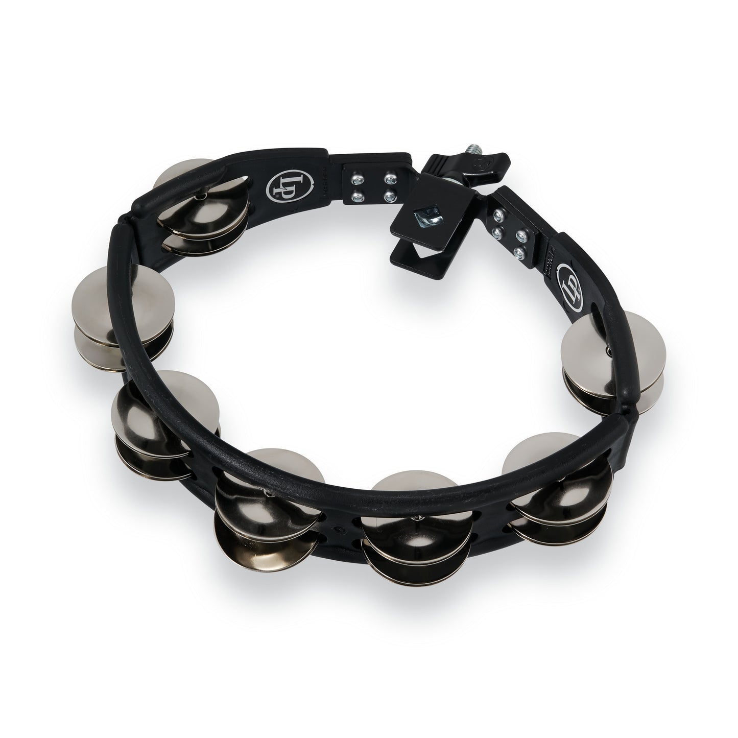 LP Latin Percussion LP160 Cyclops Mounted Tambourine Black Steel