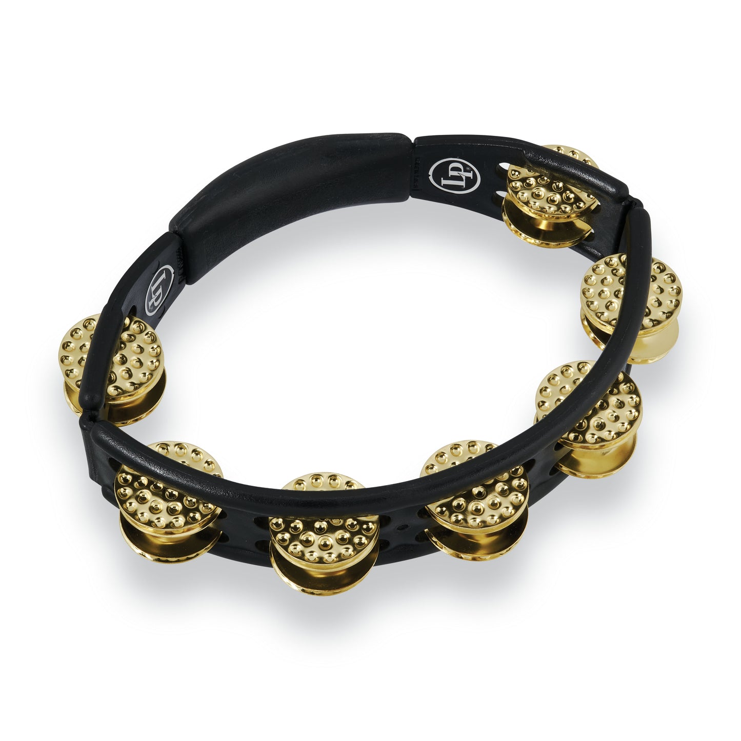 LP Latin Percussion LP174 Cyclops Handheld Tambourine Black Dimpled Brass