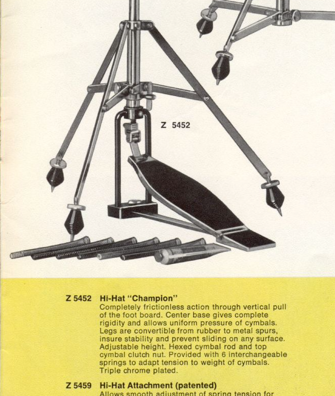 1970s Sonor 6 Spring Set For Z-5452 Champion Hi-Hat Stand