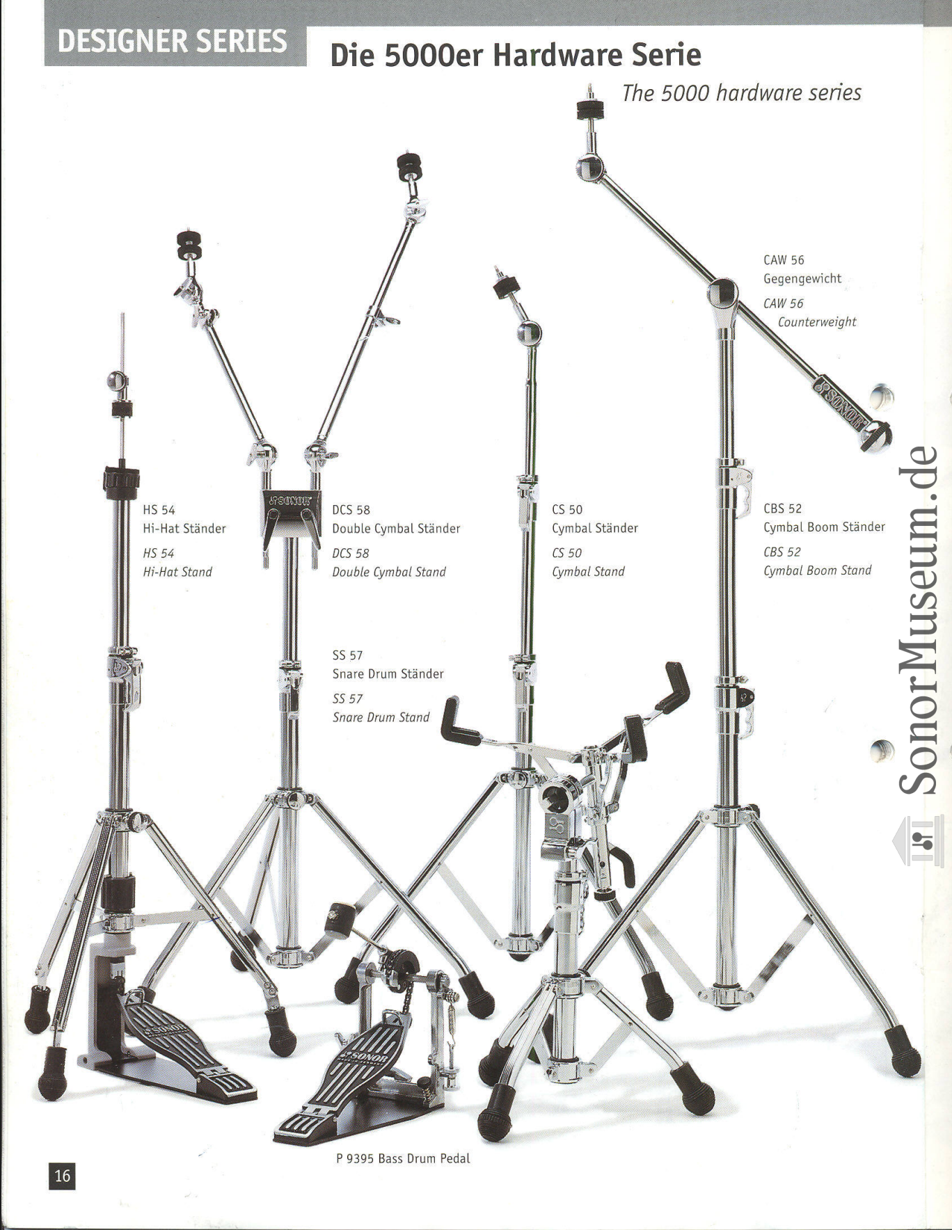 1990s Sonor Designer 5000 Series P9395 Bass Drum Pedal