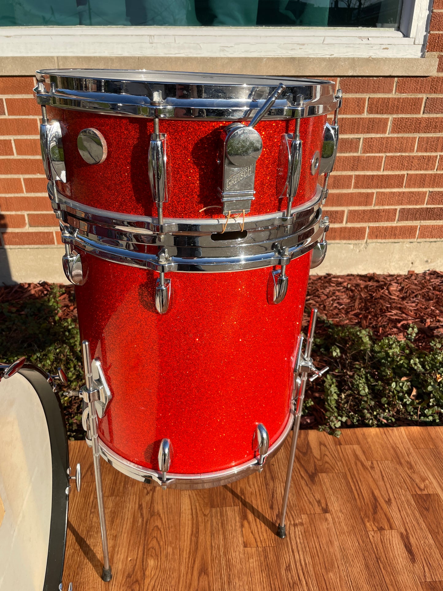 1960s Gretsch Progressive Jazz Drum Set Tangerine Sparkle
