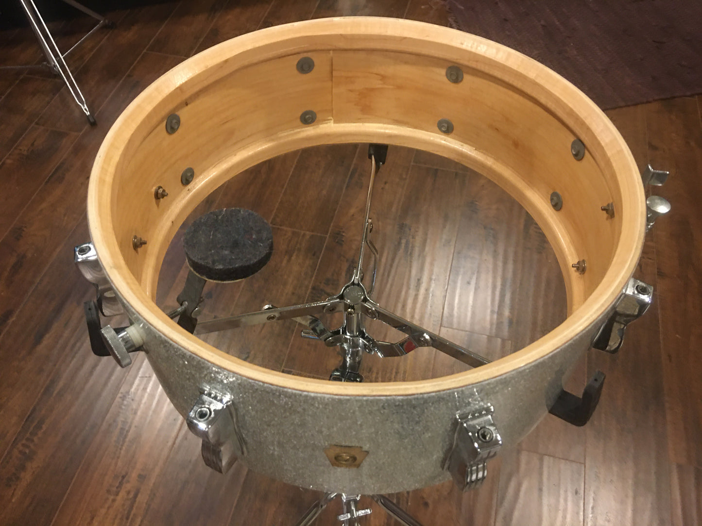 1968 Ludwig 5x14 Jazz Festival 8 Lug Snare Drum Silver Sparkle