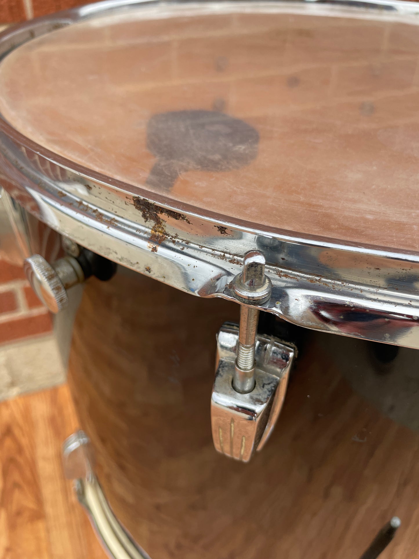 1970s Ludwig 16x18 Floor Tom Drum Black Cortex 6-Ply