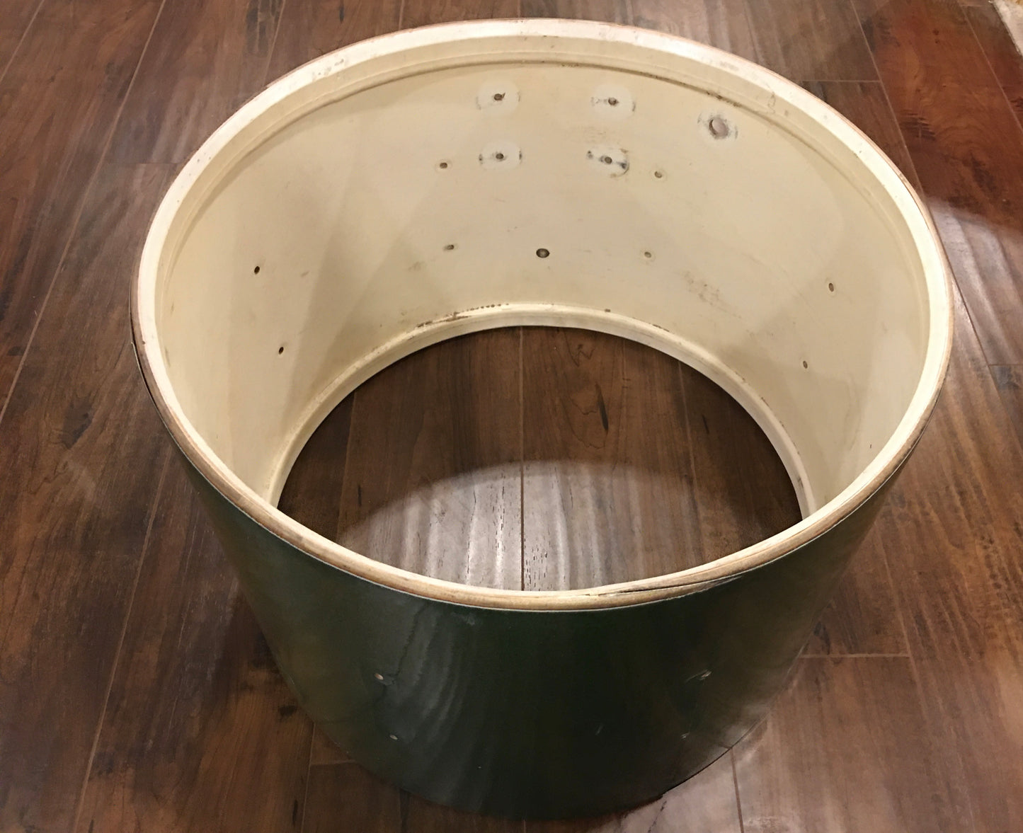 1960s Ludwig 14x20 Club Date Bass Drum Shell Green Sparkle Keystone