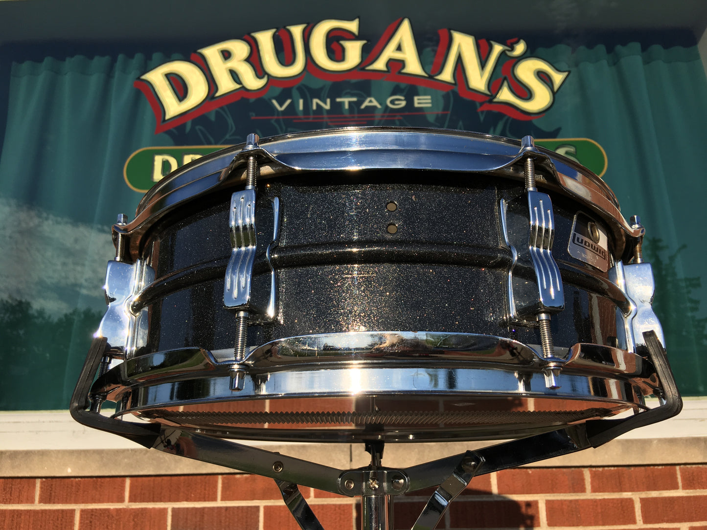 Ludwig Black Galaxy 5x14 Blackrolite Acrolite Snare Drum