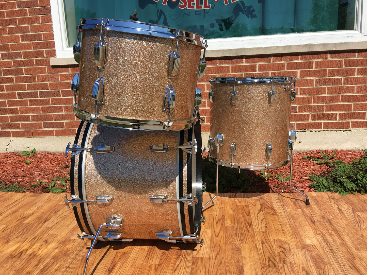 1965 Ludwig Super Classic Drum Set Champagne Sparkle 100% Original