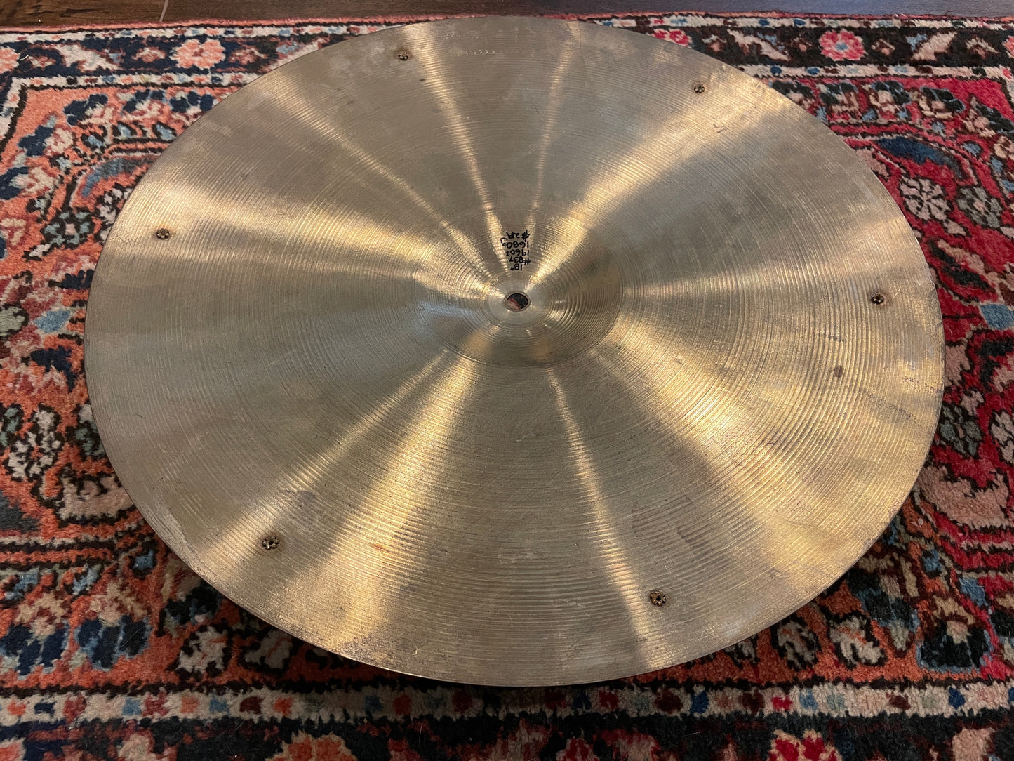 18" Zildjian A 1960s Crash Ride Cymbal w/ Factory Rivets 1680g #837