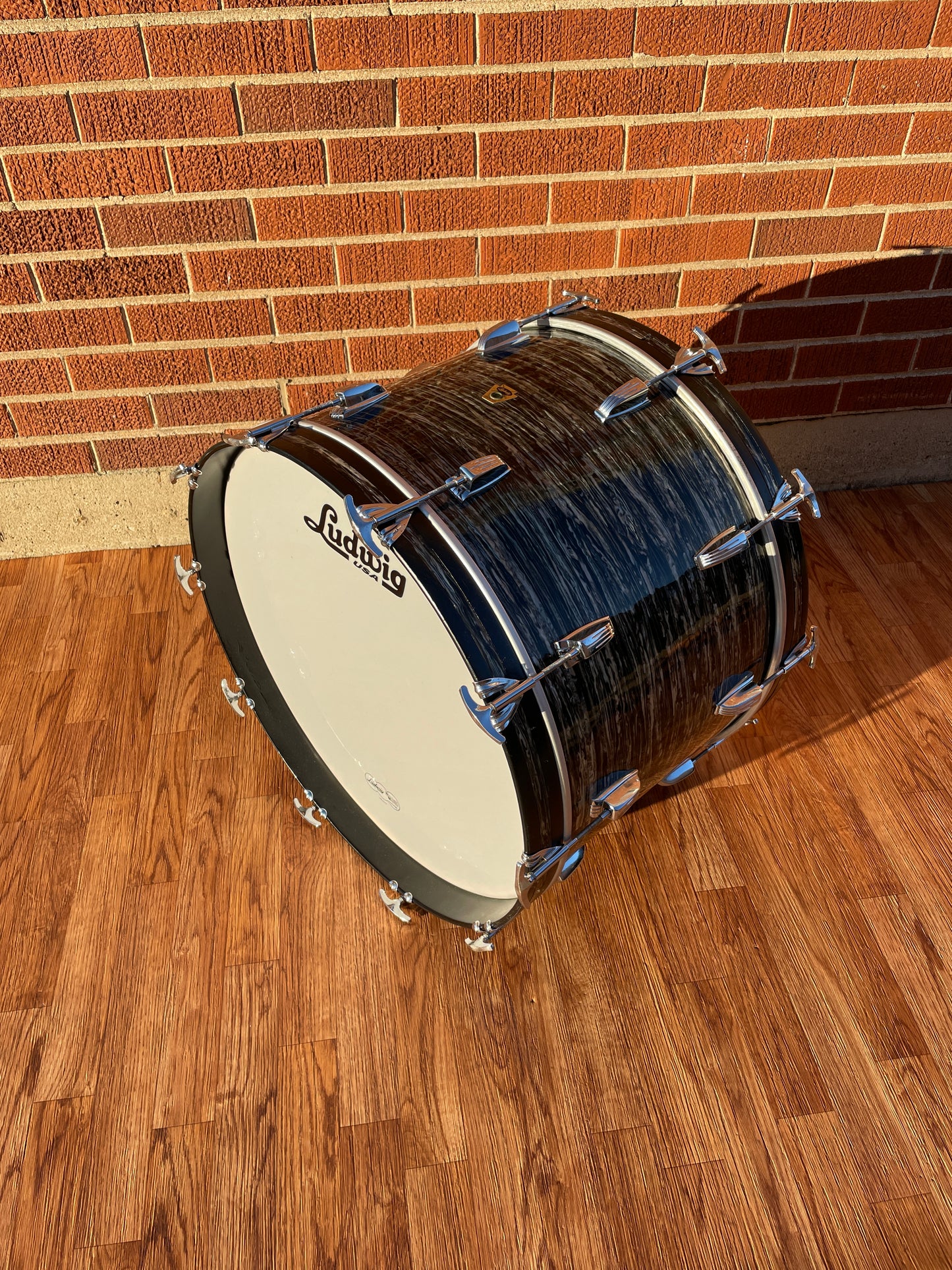 1960 Ludwig 14x22 Virgin Bass Drum Oyster Black Pearl