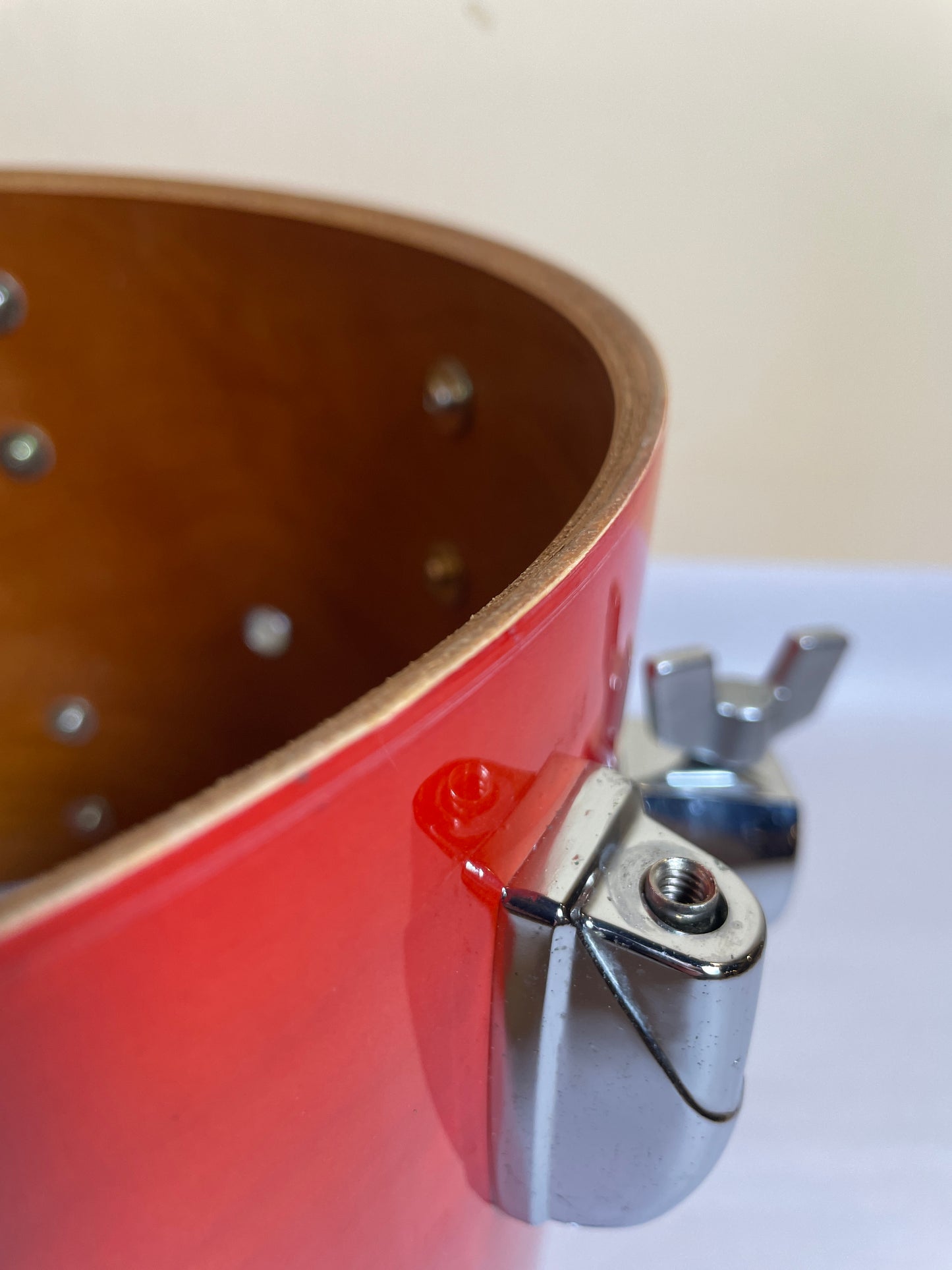 1980s Yamaha 12" Power Tour Custom Tom Drum Single Red Wood 12x10 10x12