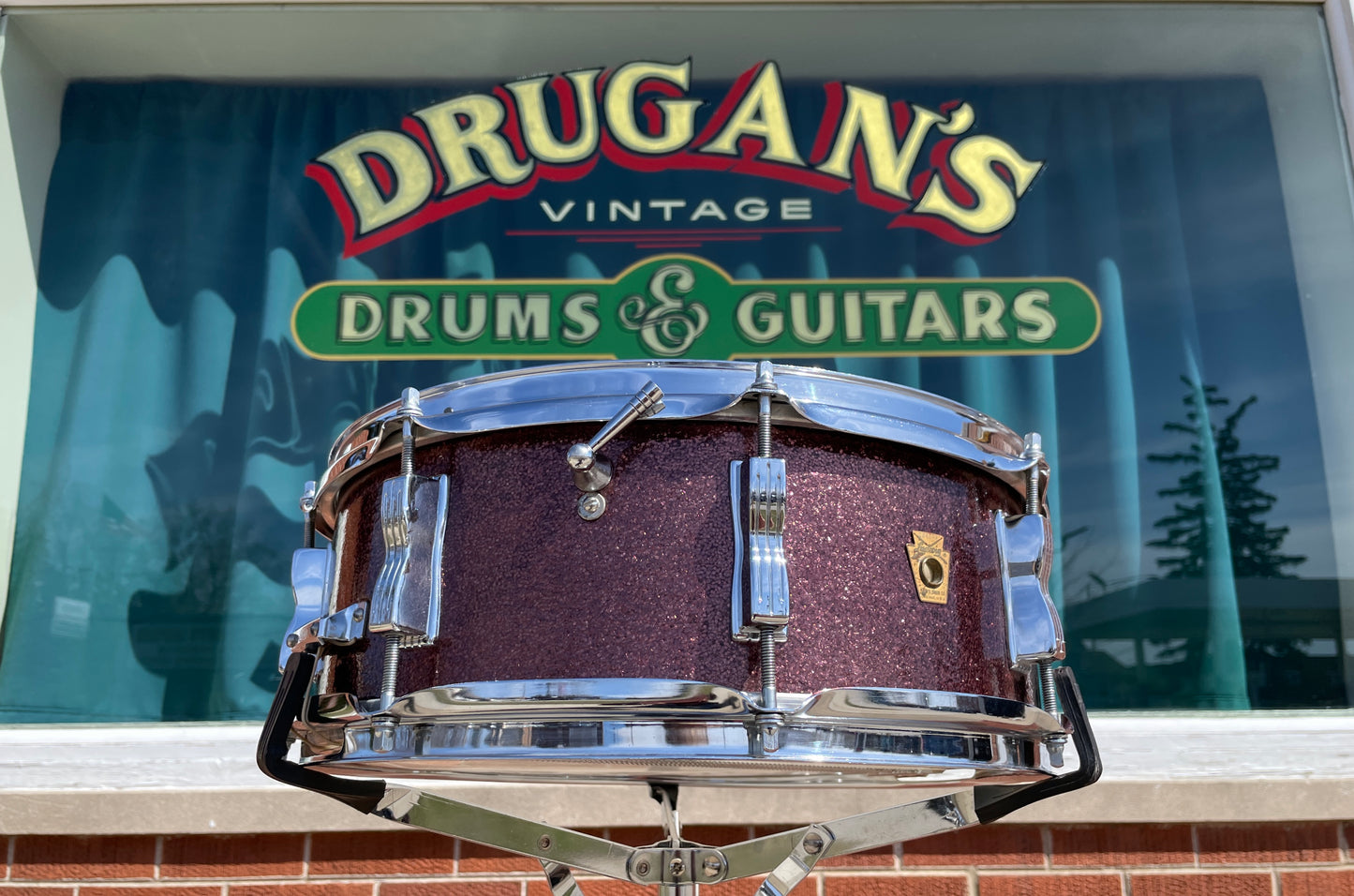 1966 Ludwig 5x14 Jazz Festival Snare Drum Burgundy Sparkle