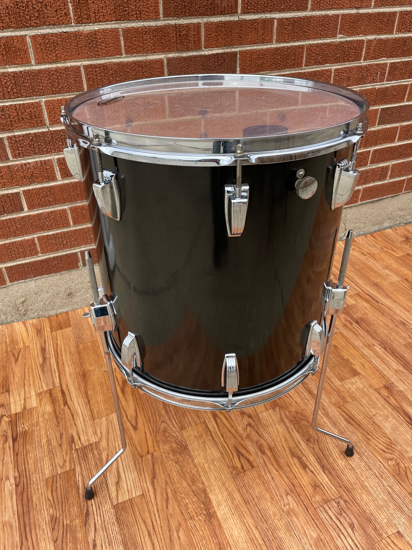 1970s Ludwig 16x16 Floor Tom Black Cortex 6-Ply