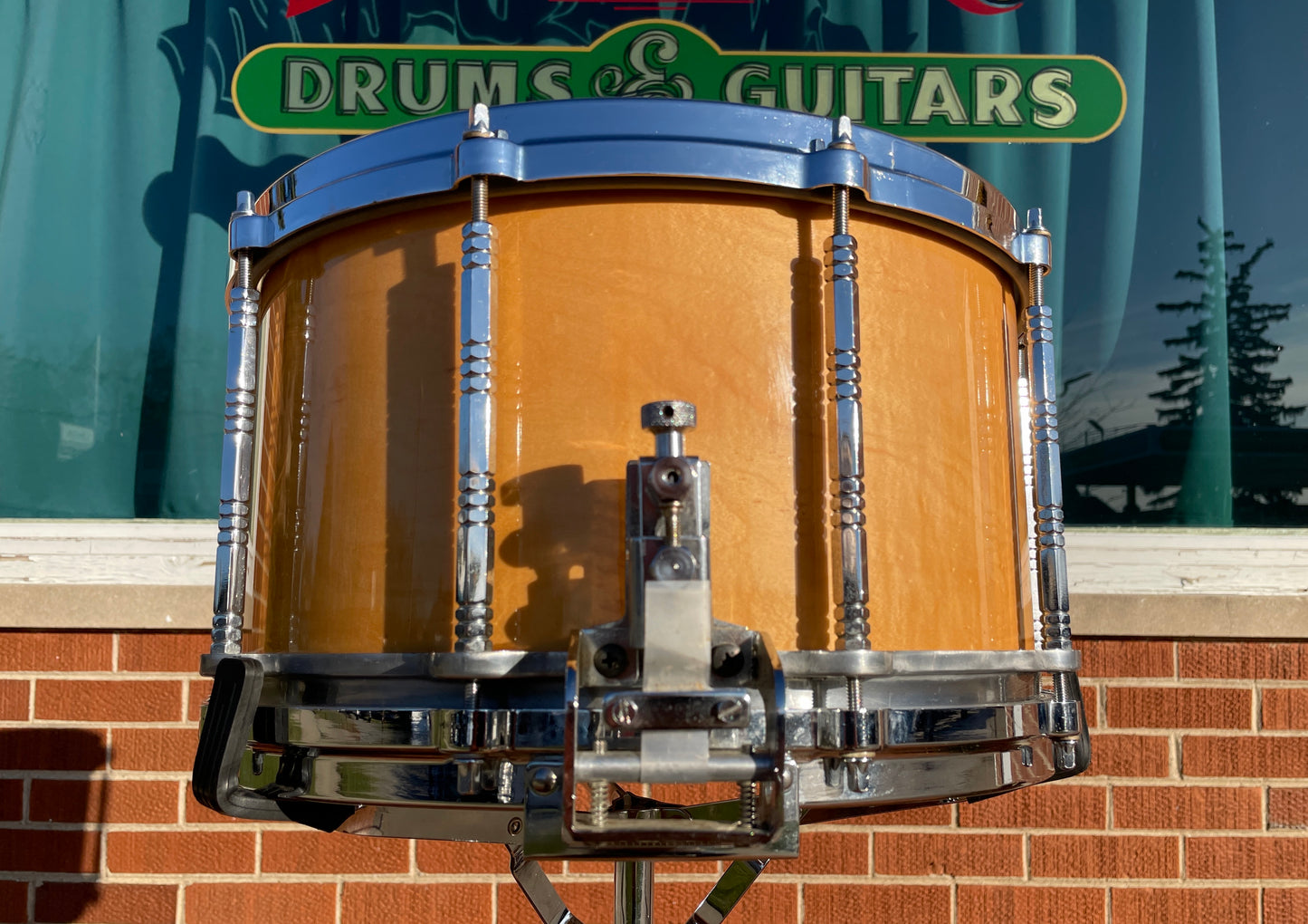 Vintage Pearl 8x14 Free Floating System Snare Drum Maple Natural Japan MIJ