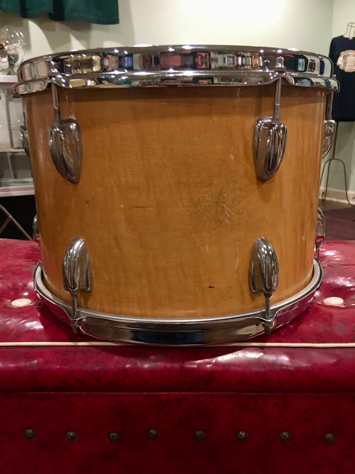 1970s Slingerland 9x13 Natural Maple 5 ply Tom Drum