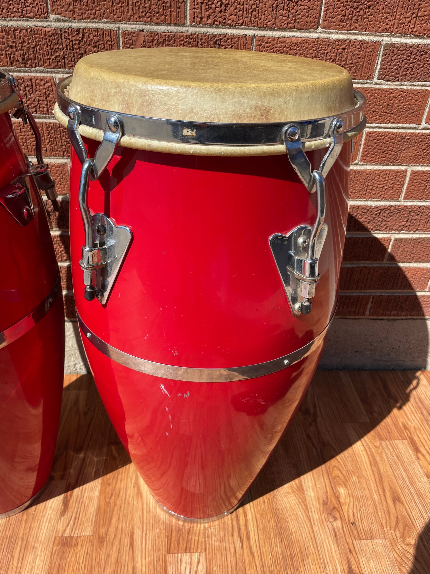 Toca Fiberglass Conga Pair 10" & 11" Red