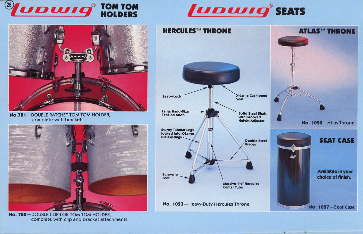 Vintage Ludwig No. 1023 Hercules Heavy Duty Drum Throne