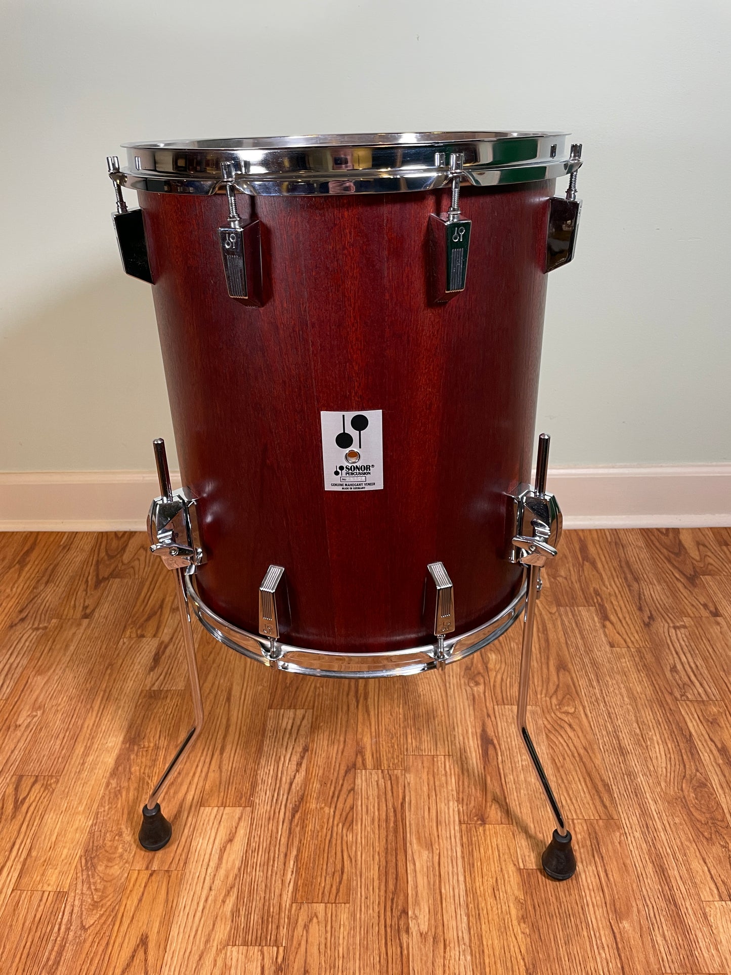 Vintage Sonor Phonic Plus 15x17 Tom Drum Red Mahogany