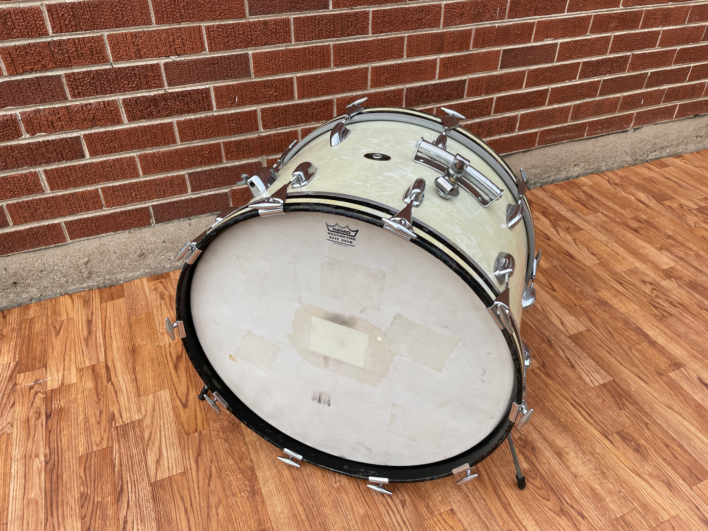 1960s Slingerland 14x22 Bass Drum White Marine Pearl