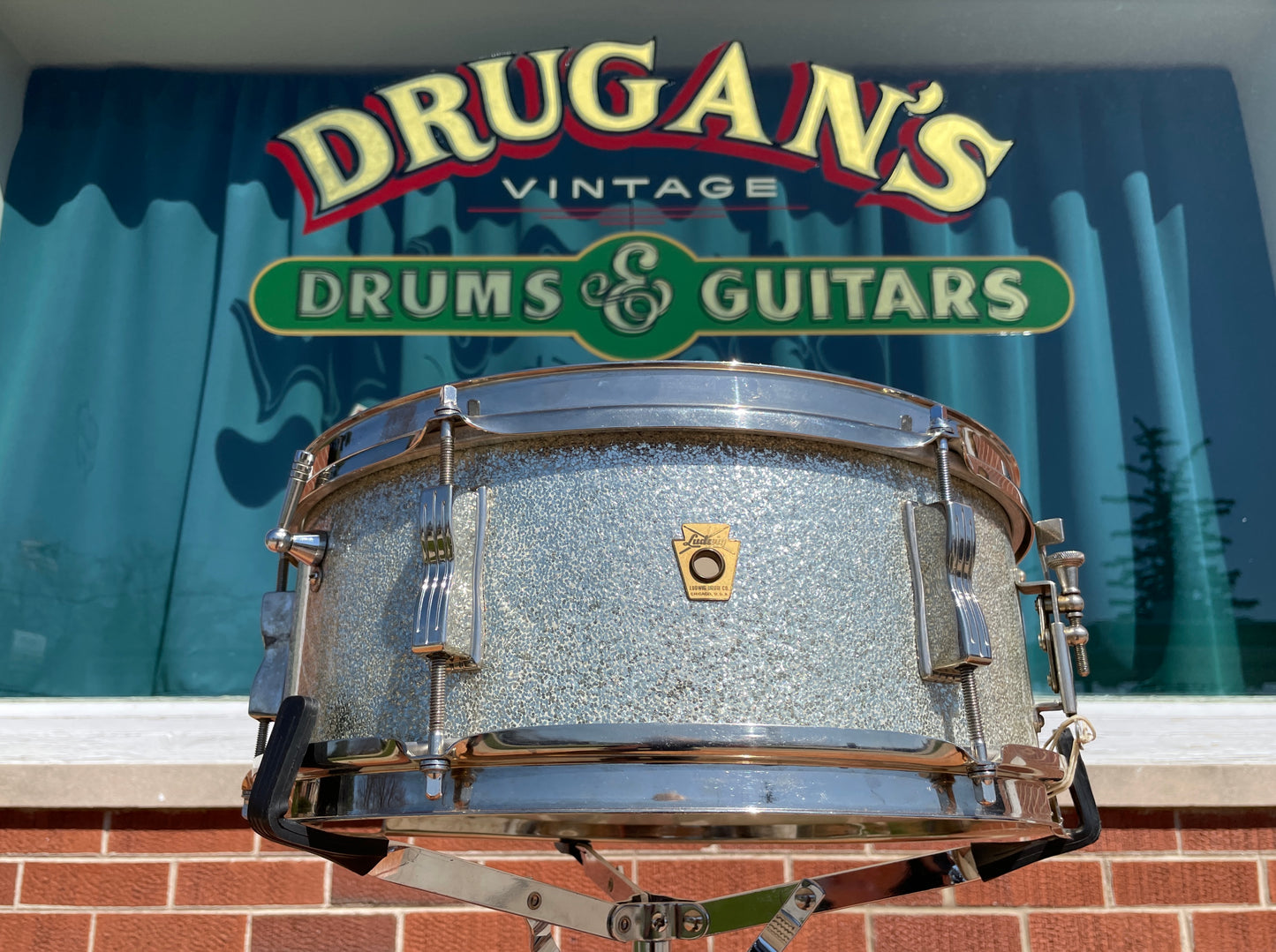 1963 Ludwig 5x14 Pioneer Snare Drum Silver Sparkle