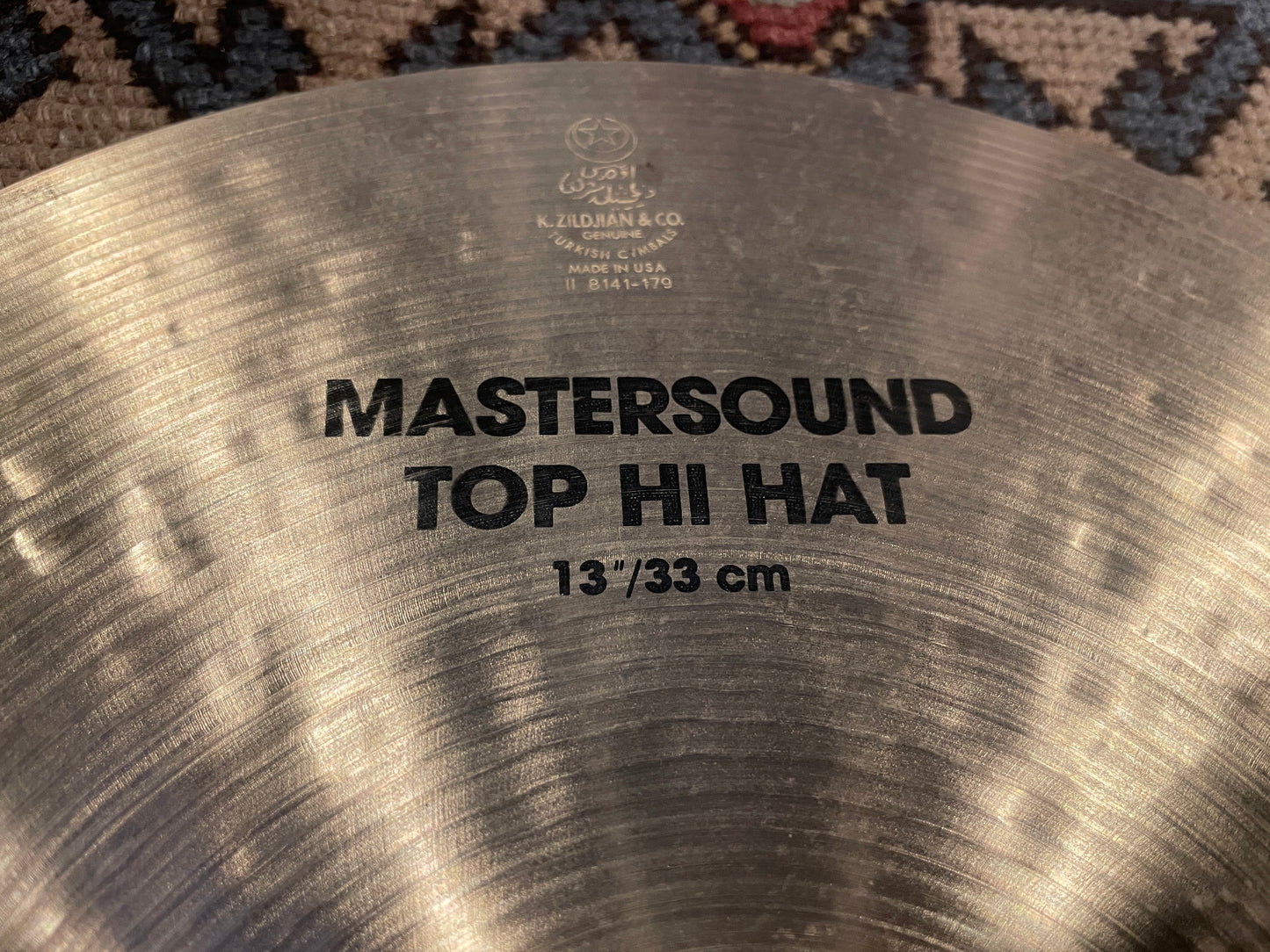 13" Zildjian K Mastersound Hi-Hat Top Cymbal Single 844g