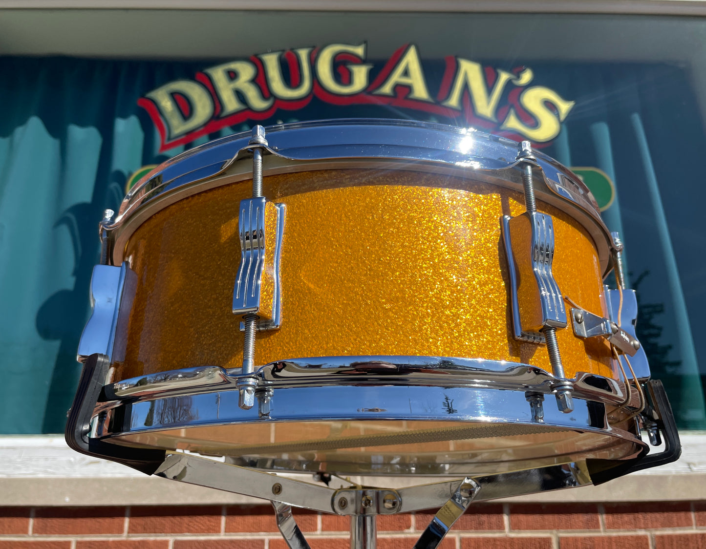 1965 Ludwig 5x14 Jazz Festival Snare Drum Gold Sparkle COB