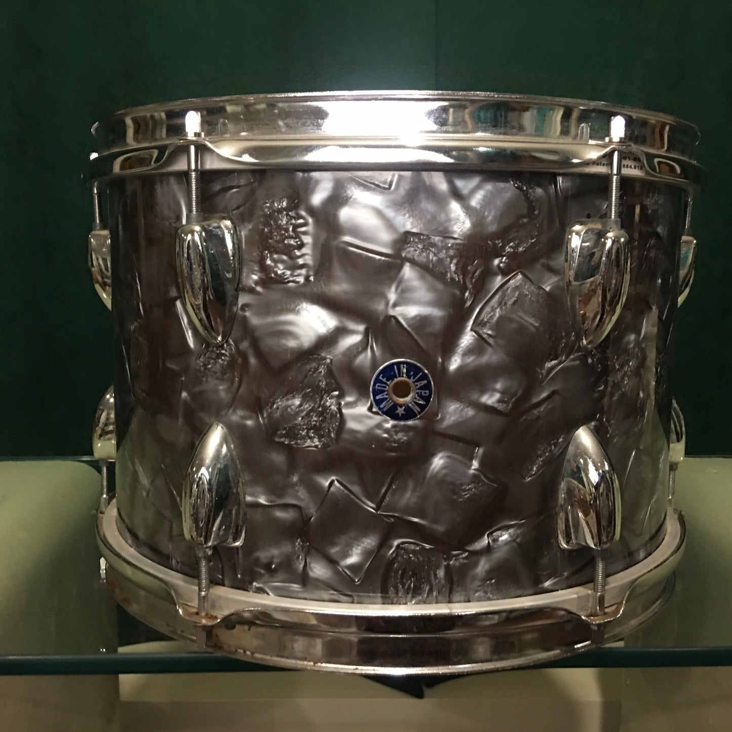 Vintage Made In Japan 8x12 Tom Drum Black Diamond Pearl