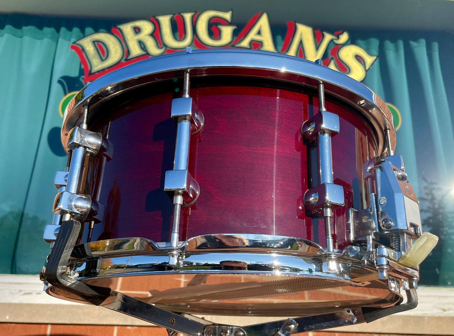 NOS Premier 7x14 Signia Maple Snare Drum Cherrywood 10-Lug